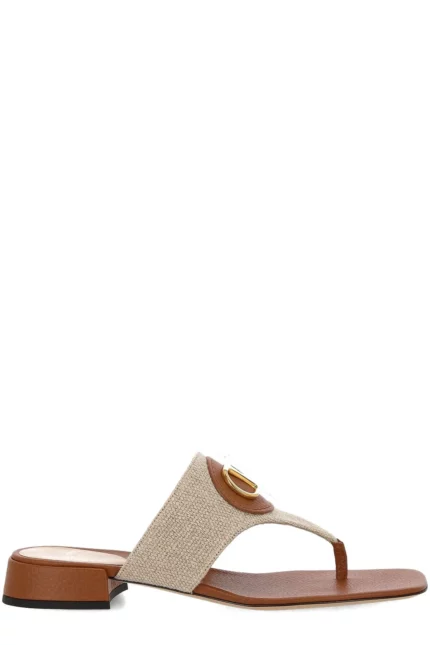 Valentino VLogo Plaque Slip-On Thong Sandals