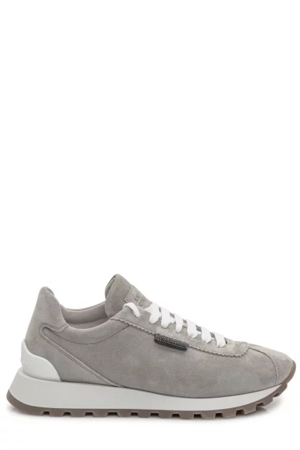 Brunello Cucinelli Round-Toe Lace-Up Trainers