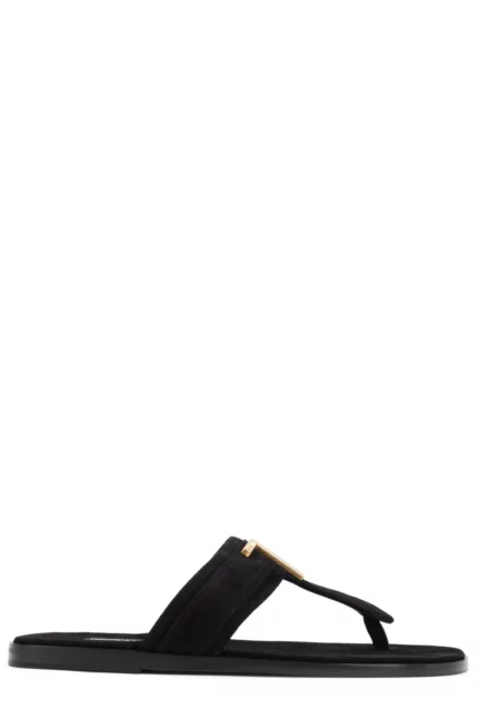 Tom Ford Logo-Plaque Slip-On Thong Sandals