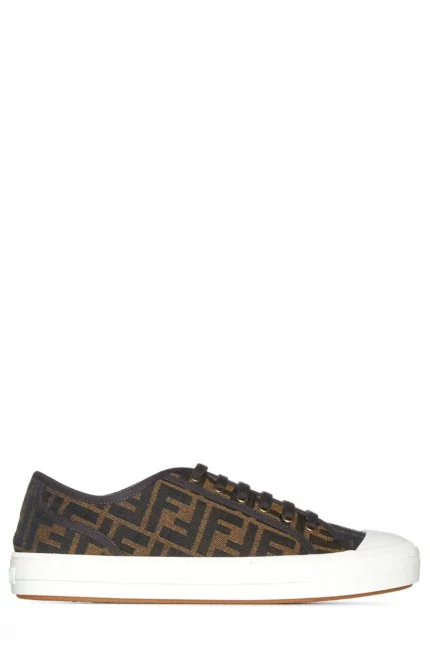 Fendi Domino FF Motif Jacquard Low-Top Sneakers