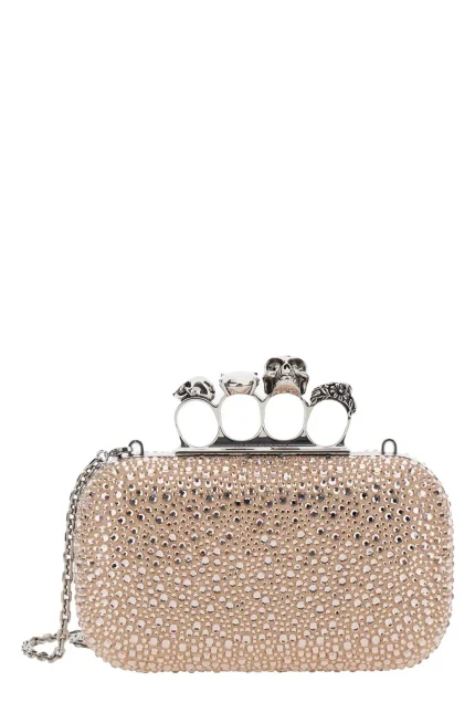 Alexander McQueen Skull Embellished Chained Clutch Bag