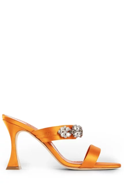 Manolo Blahnik Persan Embellished Satin Sandals