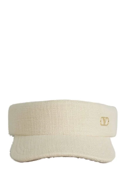 Valentino VLogo Plaque Curved Wide Hem Visor