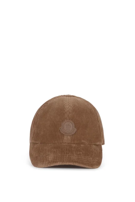 Moncler Logo Patch Corduroy Baseball Cap