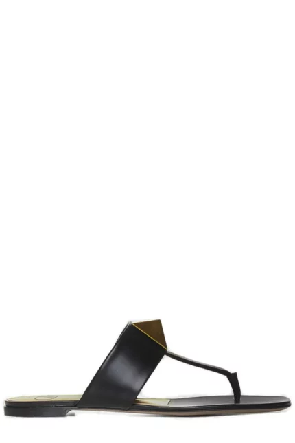 Valentino Garavani One Stud T-Bar Strap Flat Sandals