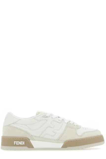 Fendi Round Toe Lace-Up Sneakers