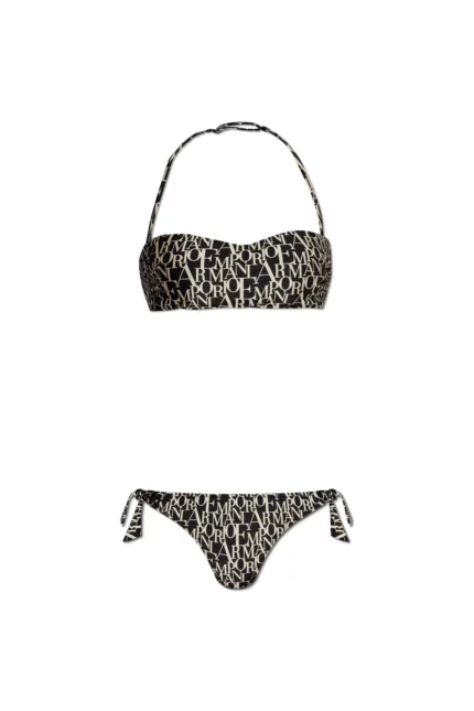 Emporio Armani Logo Print Bikini Set