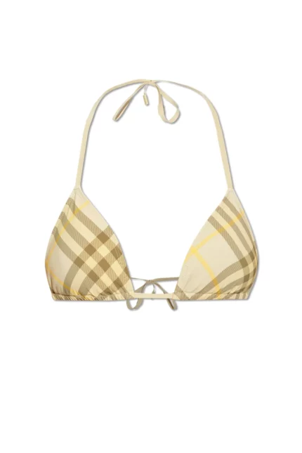 Burberry Check-Printed Halterneck Bikini Top