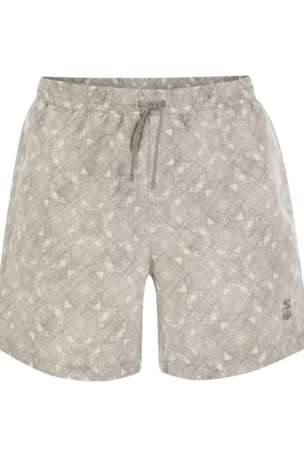 Brunello Cucinelli Paisley Printed Drawstring Swim Shorts