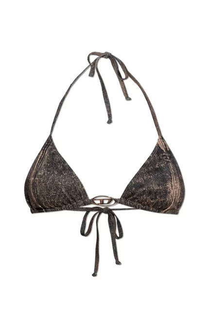Diesel Sees-T-Dnm Denim Printed Triangle Bikini Top