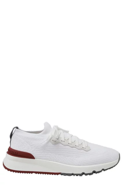 Brunello Cucinelli Knitted Lace-Up Sneakers