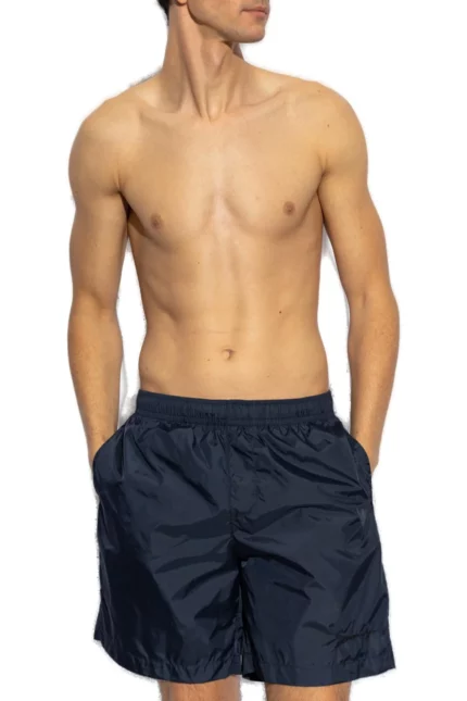 Givenchy Logo Embroidered Elastic-Waist Swim Shorts