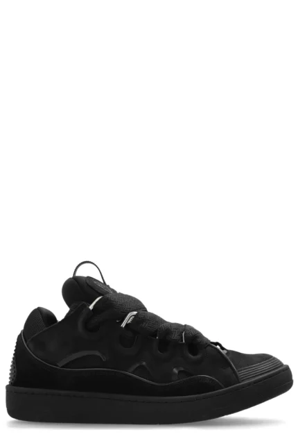 Lanvin Curb Round Toe Lace-Up Sneakers