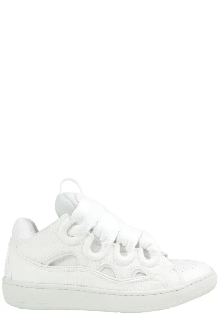 Lanvin Curb Herringtone Bone Laced Sneakers