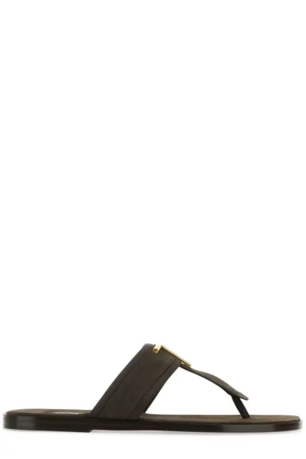 Tom Ford Logo Plaque Thong Slippers