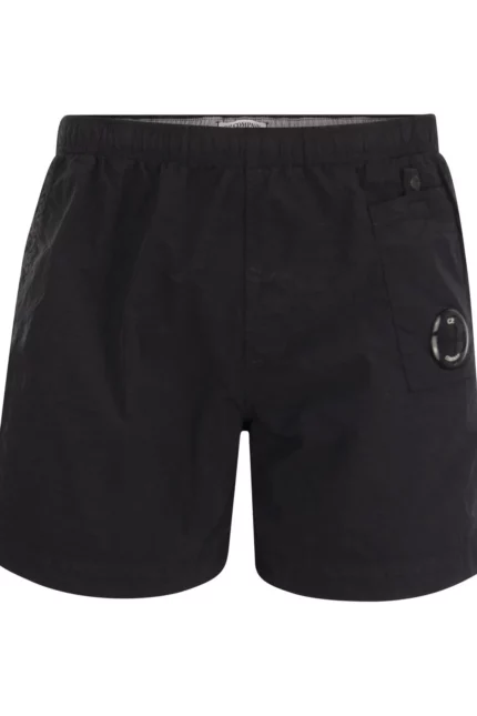 C.P. Company Logo Patch High Waist Swim Shorts