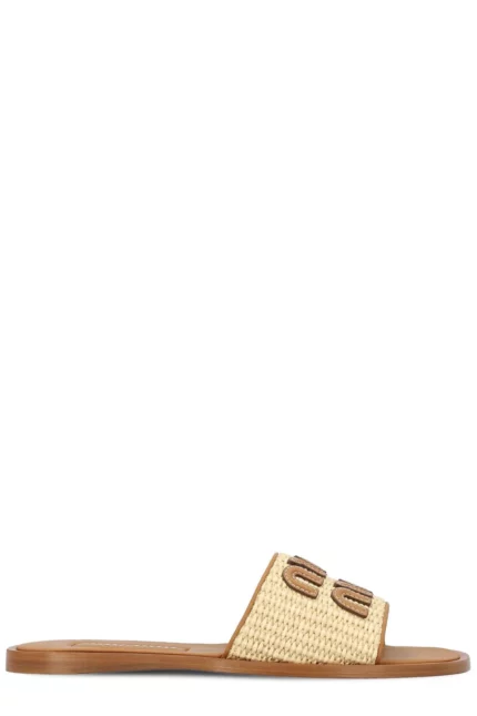 Miu Miu Logo-Detailed Slip-On Sandals