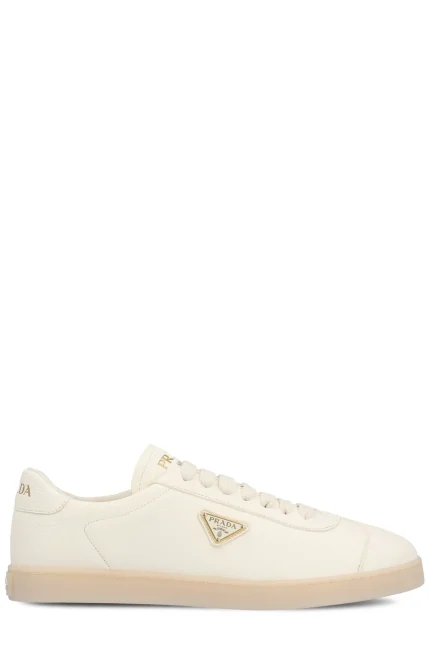 Prada Triangle Logo Plaque Low-Top Sneakers