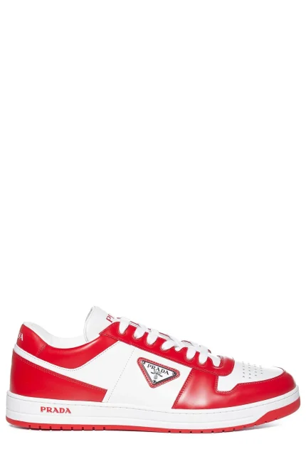 Prada Logo Patch Lace-Up Sneakers