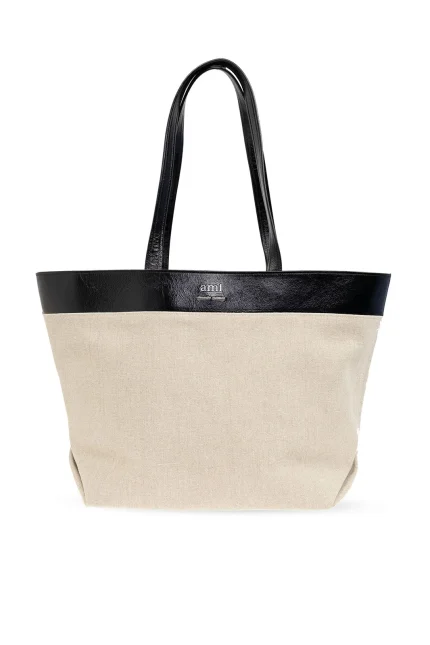 AMI Logo Plaque Open Top Tote Bag