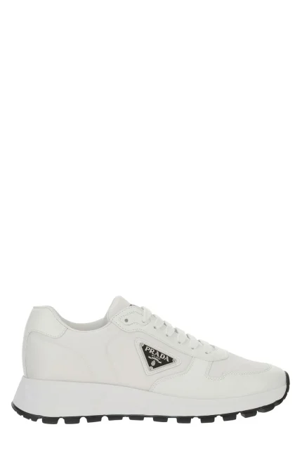 Prada Logo Plaque Lace-Up Sneakers