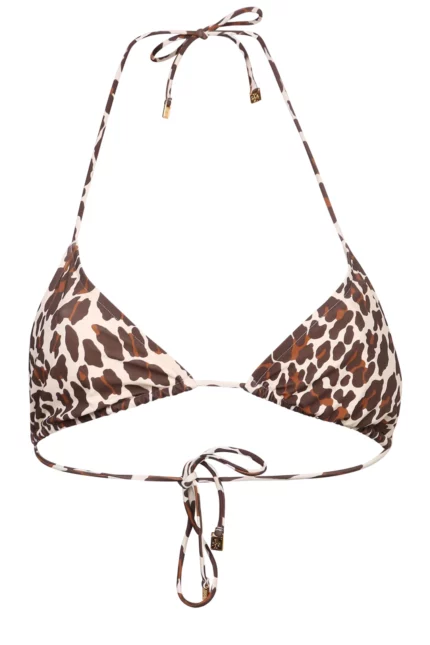 Tory Burch Leopard-Printed String Bikini Top