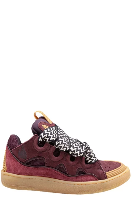 Lanvin Curb Panelled Lace-Up Sneakers