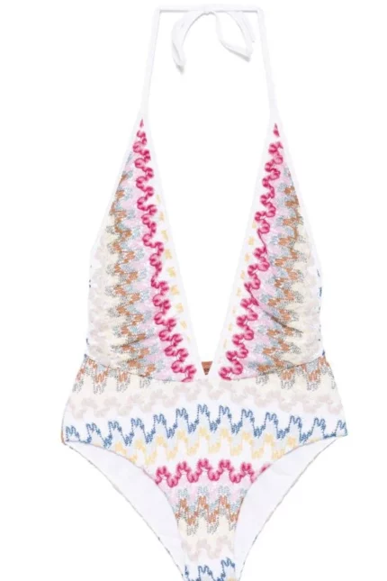 Missoni Zigzag Woven Halterneck Swimsuit