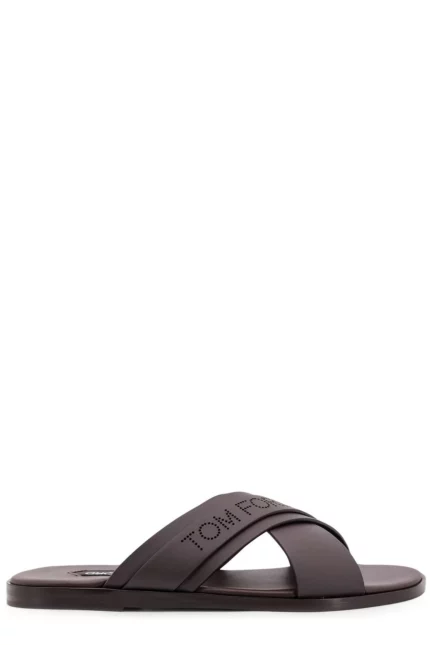 Tom Ford Logo Perforated Sandals