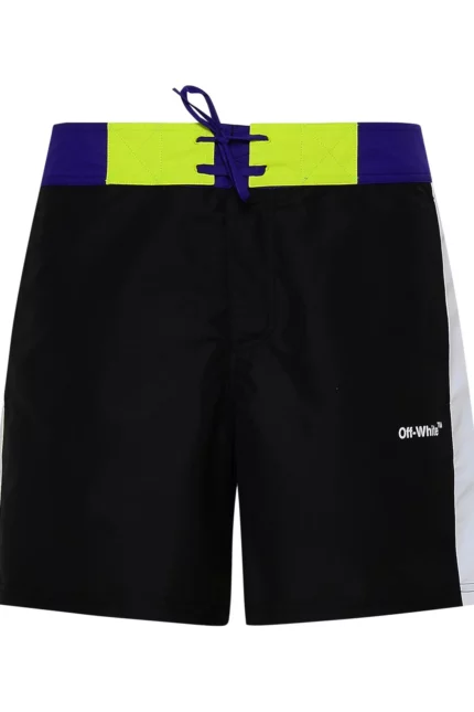 Off-White Logo Printed Drawstring Swim Shorts