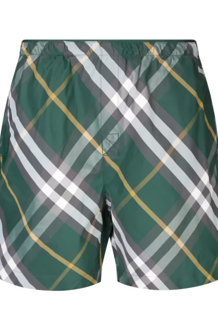 Burberry Checkered Knee-Length Twill Swim Shorts