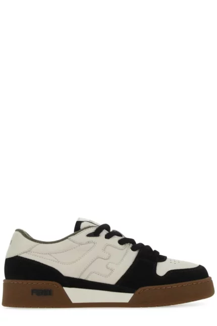 Fendi Round Toe Lace-Up Sneakers
