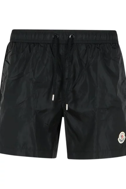 Moncler Logo Patch Drawstring Swim Shorts