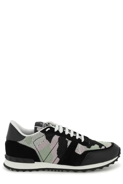 Valentino Garavani Rockrunner Camouflage Lace-Up Sneakers