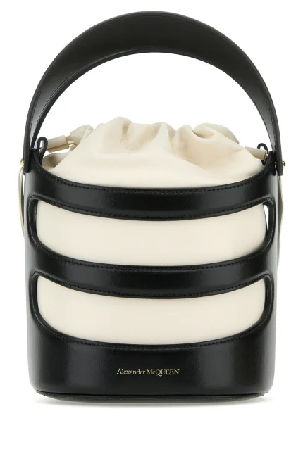 Alexander McQueen Logo Printed Drawstring Bucket Bag