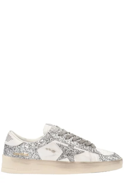 Golden Goose Deluxe Brand Stardan Glitter Lace-Up Sneakers