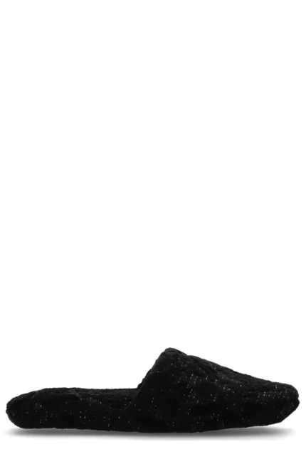 Versace Round-Toe Slip-On Slippers