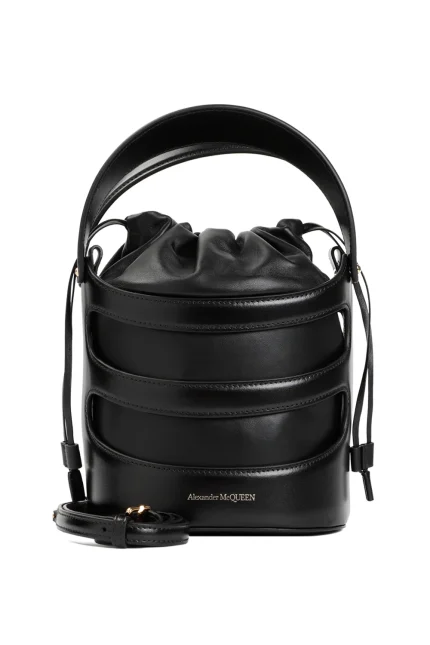 Alexander McQueen Logo Printed Drawstring Bucket Bag