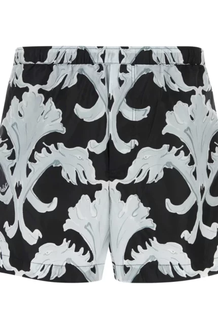 Valentino All-Over Printed Mid-Rise Swim Shorts