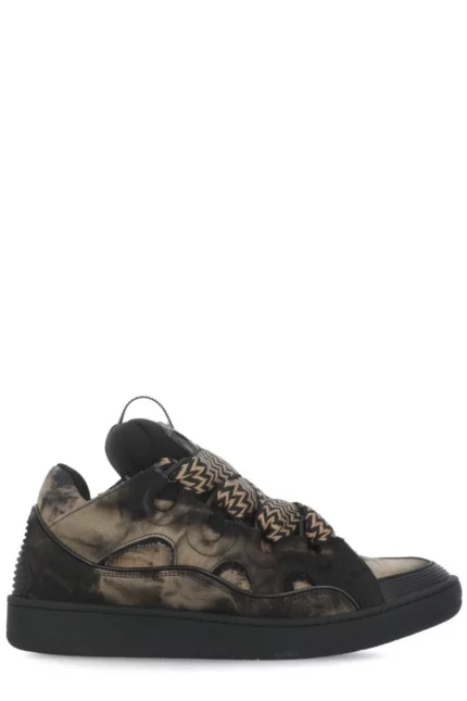 Lanvin Curb Washed Denim Sneakers
