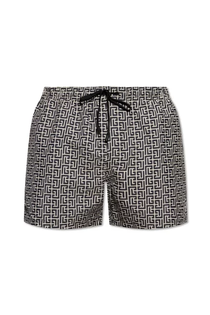 Balmain Printed PB Labyrinth Swim Shorts