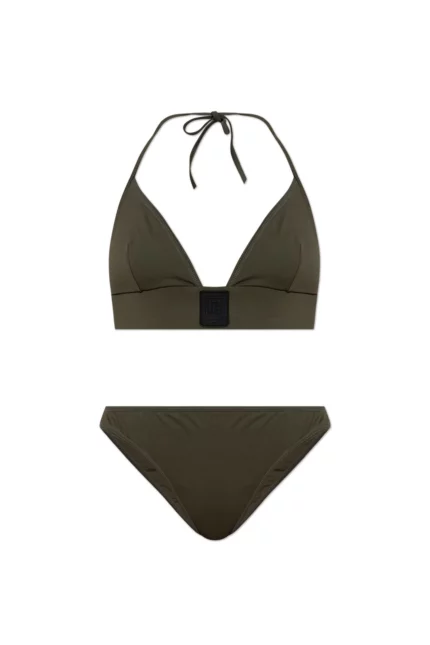 Balmain Logo Patch Two Piece Swimsuit
