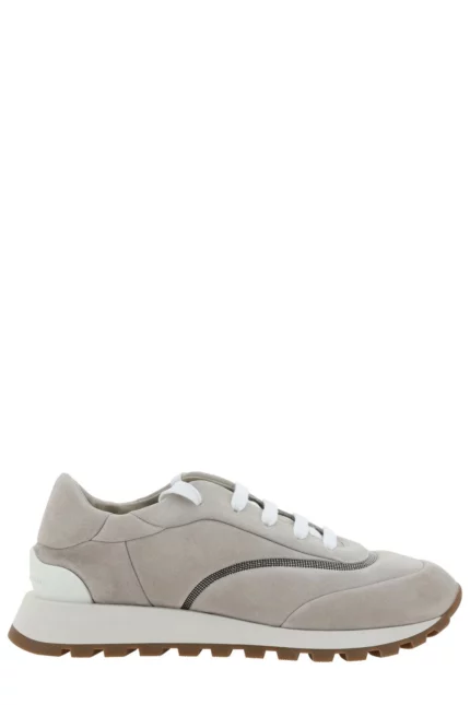 Brunello Cucinelli Embellished Lace-Up Sneakers