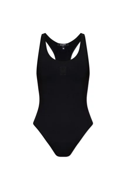 Balmain Logo Patch One Piece Swimsuit