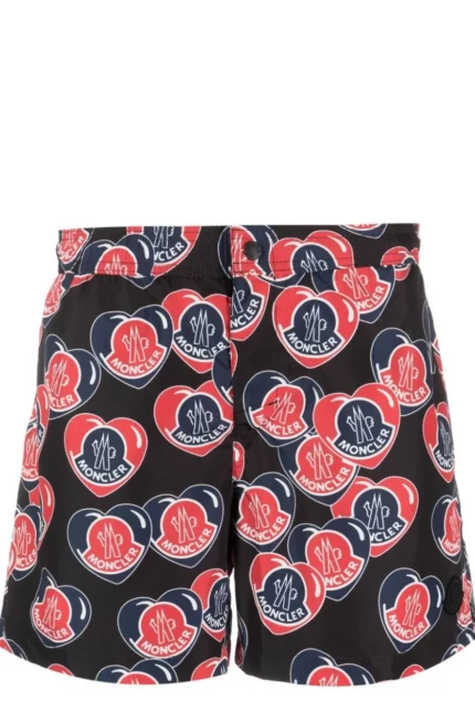 Moncler Logo Printed Swim Shorts