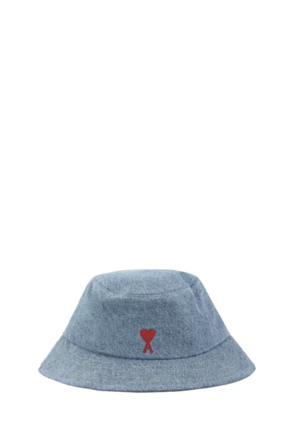 AMI Paris Ami de Coeur Denim Bucket Hat