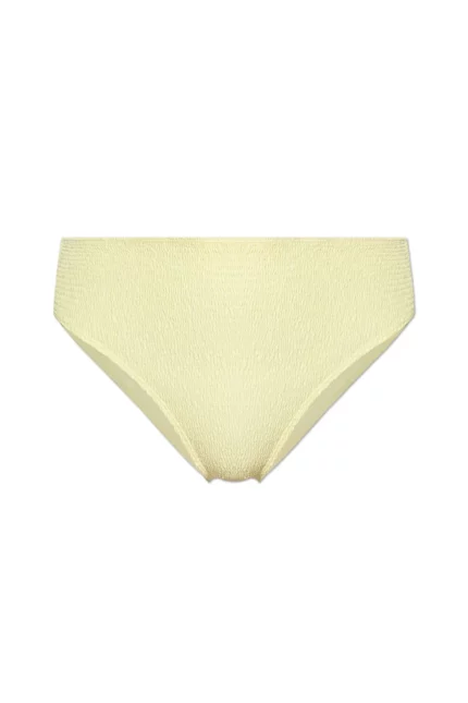 Tory Burch Smocked High-Leg High-Waisted Bikini Bottoms