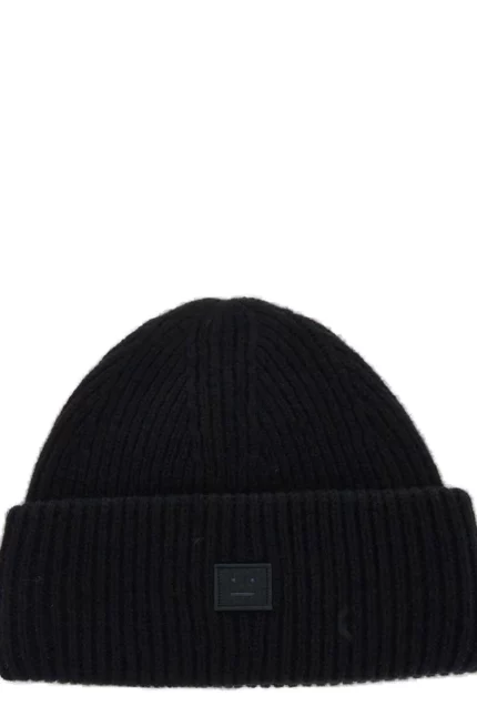 Acne Studios Logo Patch Ribbed Beanie