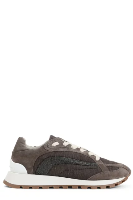 Brunello Cucinelli Embellished Lace-Up Sneakers