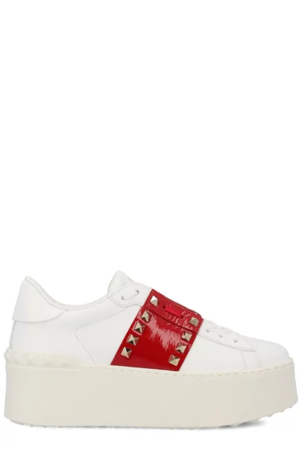 Valentino Garavani Rockstud Untitled Open Lace-Up Sneakers